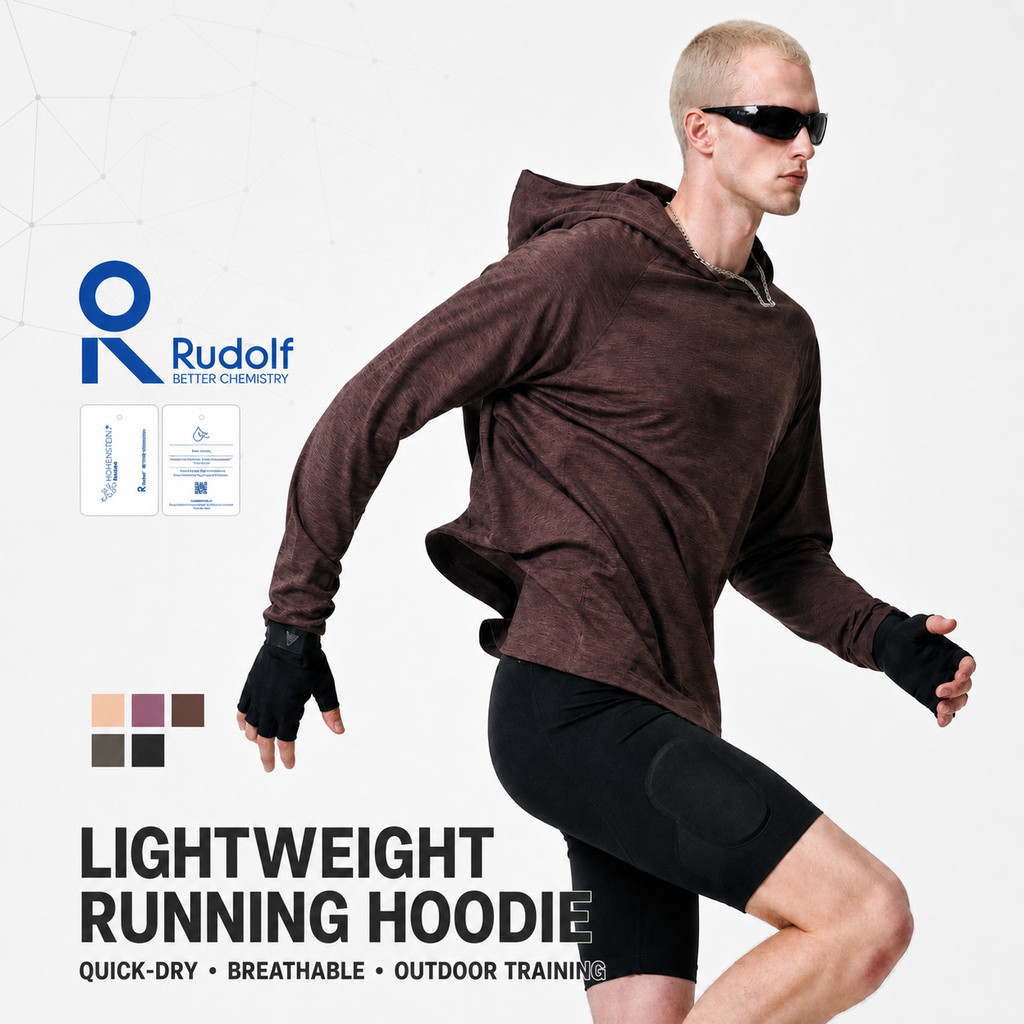 เสื้อฮู้ดวิ่ง Unisex RUDOLF เสื้อออกกำลังกายแขนยาว น้ำหนักเบา แห้งเร็ว ระบายอากาศดี สำหรับวิ่ง ฟิตเนส และ Outdoor