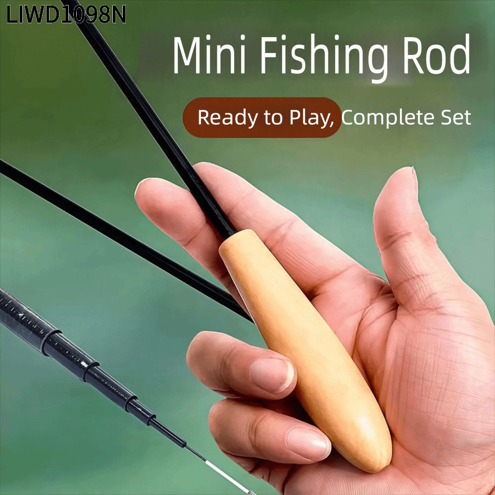 LIWD1098N Fishing Pole, 1.2/2.1m Mini Retractable Fishing Rod,แบบพกพาRetractable Feeder Rod Stream F