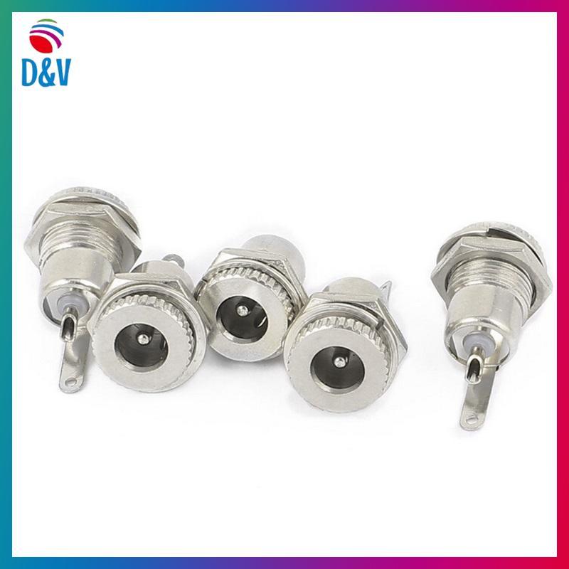 D&V 5 ชิ้น 5.5 มิลลิเมตร x 2.1 มิลลิเมตร DC Power Ja Soet หญิงแผง Mount Connector DC-099 .