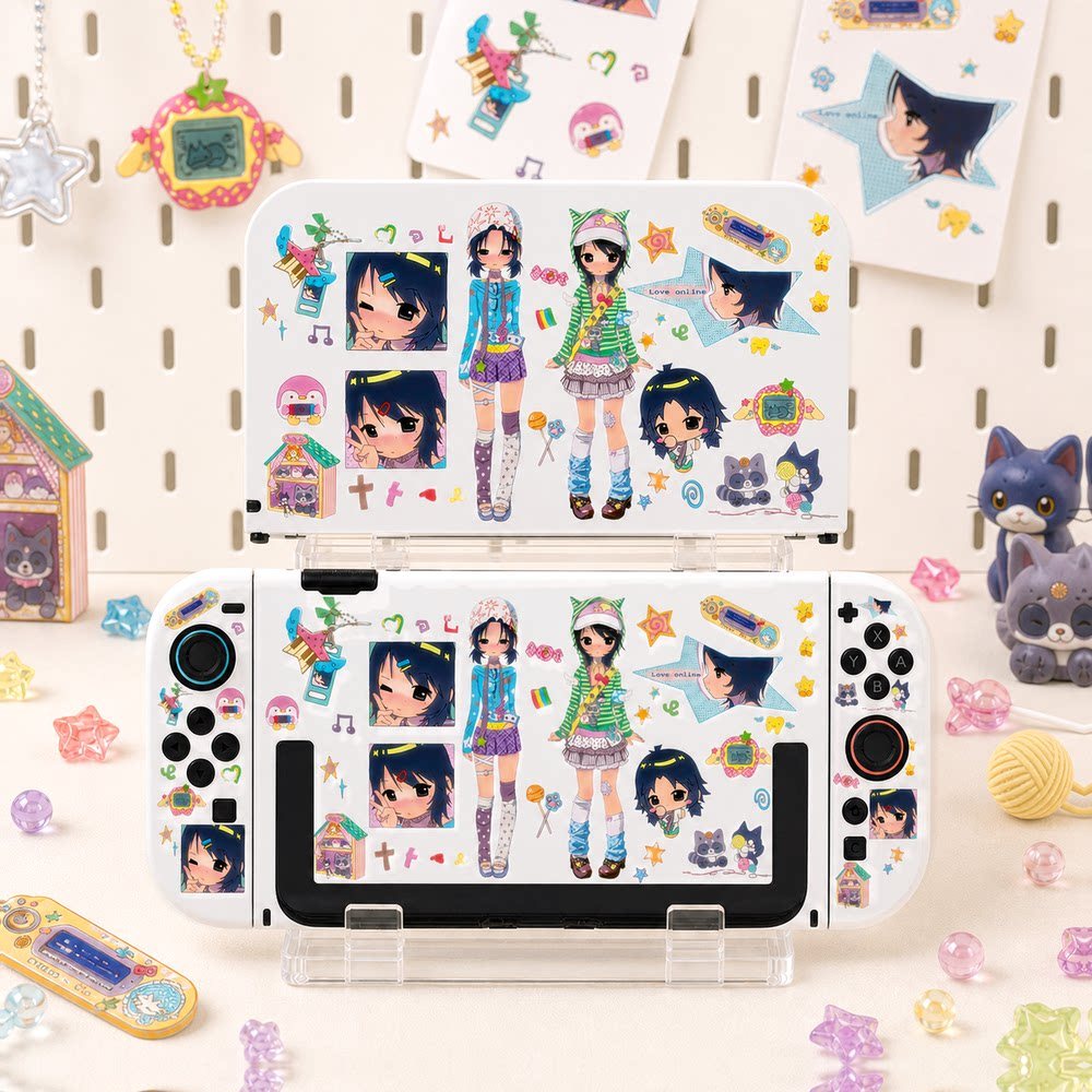 เคสป้องกัน Nintendo Switch2 OLED เปลือกแข็งแยกฐานรวมทุกอย่างกันกระแทกสาวน่ารักสีสันสดใส y3k Asia
