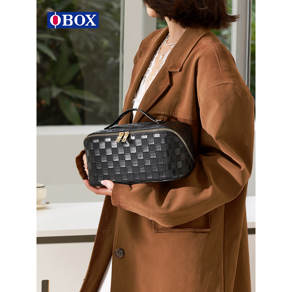 OBOX OBOX Checkerboard กระเป๋าเครื่องสําอางหญิงความจุขนาดใหญ่แฟชั่น High-End Influencer 2026 กระเป๋า