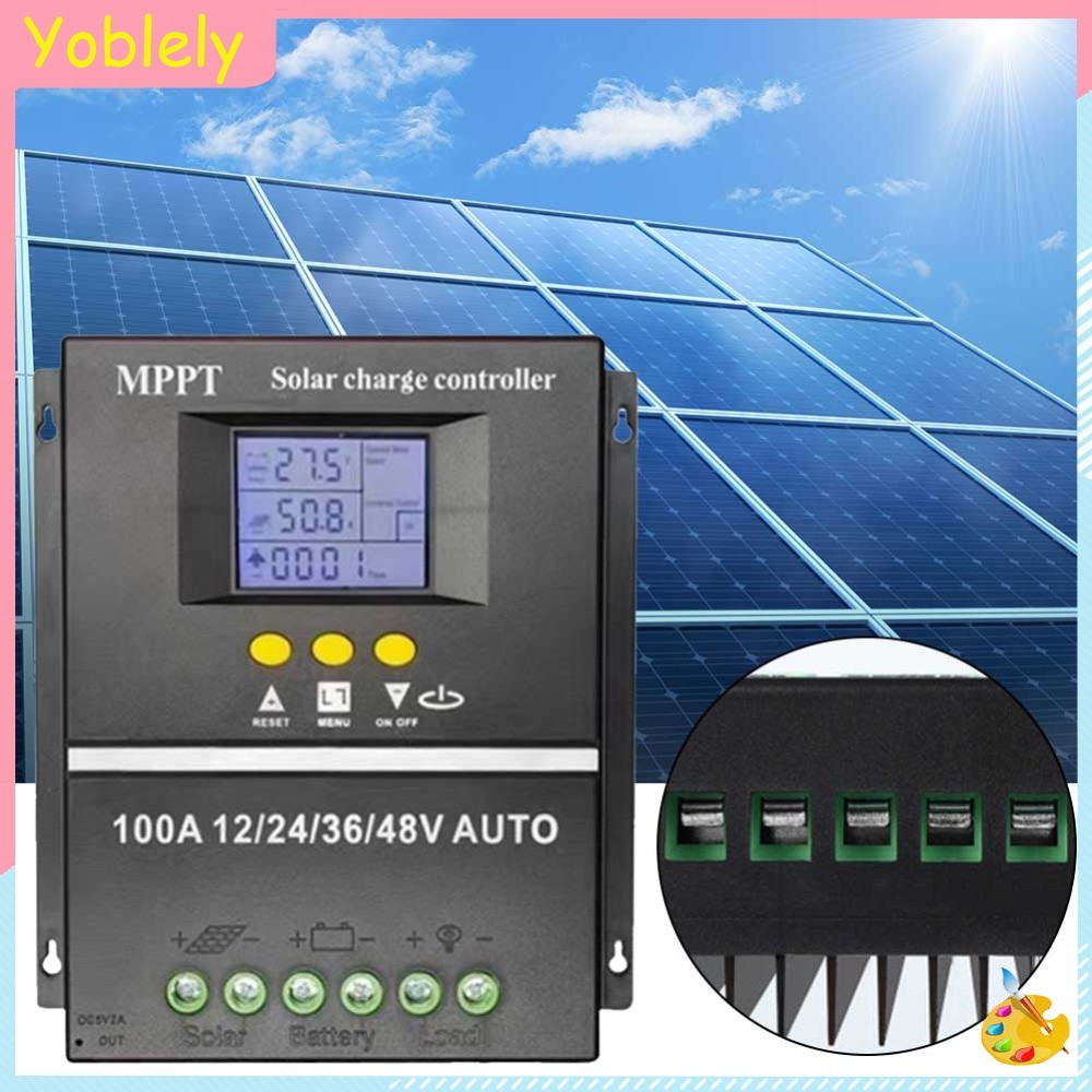 [Yoblely.th] 100A MPPT Solar Charge Controller เครื่องชาร์จแบตเตอรี่ PV พลังงานแสงอาทิตย์จอแสดงผล LC
