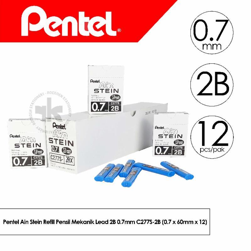 Pentel Ain Stein Refill ดินสอกด 2B 0.7mm C277S-2B (0.7 x 60mm x 12)