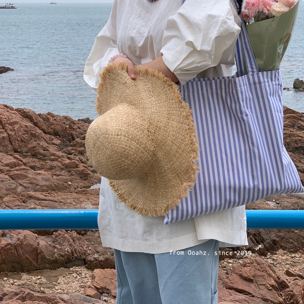 Go to the Beach Indispensable Straw Hat ~ Summer Vacation Sunshade Sunscreen Beach Hat Hollow Big Br