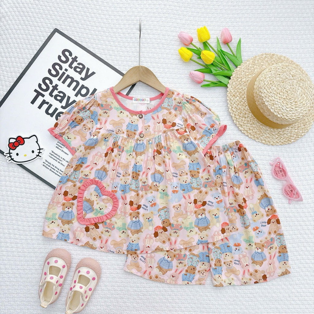 ได้รับการยกเว้นในการหดตัว, babydoll baby girls tole set with heart bag [Chau Vy Shop]