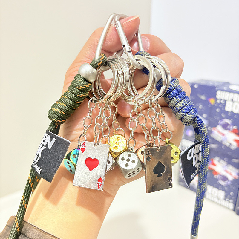 Texas Holdem Dice God จี้พวงกุญแจรถยนต์มือถือ