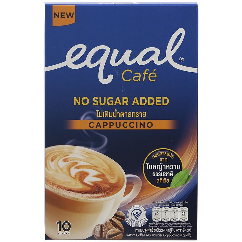 อิควลกาแฟปรุงสำเร็จชนิดผงคาปูชิโน 150กรัม 10ซอง Equal Coffee Mix Cappucino150g [หมายเลขบาร์โค้ด 8850186131102]