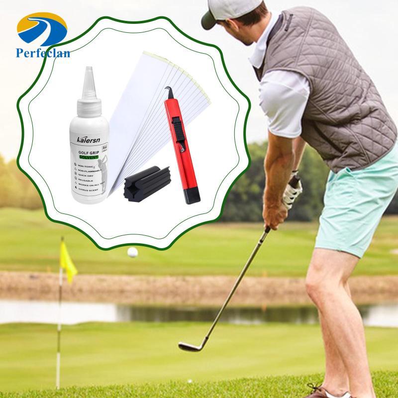 Perfeclan Golf Club Grip Solvent Golf Grip Kit Golf Club Grip Tape Golf Hook Clamp Set 120ml Solvent