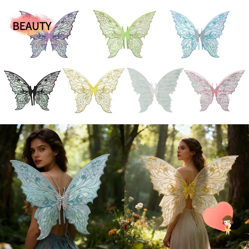 BEAUTY Angel Wings, Organza Princess Angel Wing Fairy Wings, Dress UP Sparkling Cicada Wing Party Pr