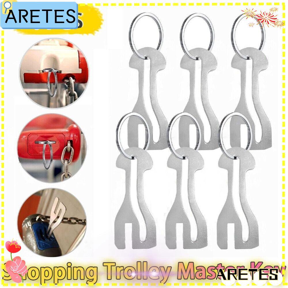 รถเข็นช็อปปิ้ง ARETS Token, รถเข็นโลหะที่ถอดออกได้ Master Key Token, ที่ใส่เหรียญแบบใช้ซ้ําได้ที่ทนท