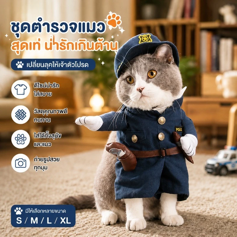 CAT CLUB ชุดแมว เสื้อแมว คอสเพลย์ เสื้อสุนัข ชุดหมาแมว เครื่องแต่งกายสุนัขแมวตลก thumbnail 6