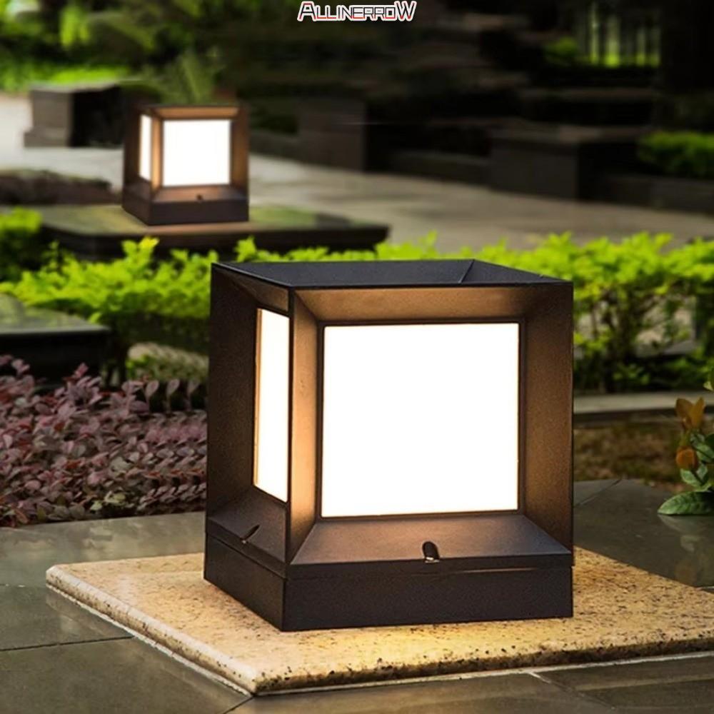 ALLINERROWC3 ไฟ Led กลางแจ้งโพสต์, E27 สิ่งที่แนบมาคอลัมน์ไฟ,คอลัมน์โมเดิร์น Pier 220V IP54 กันน้ําไ