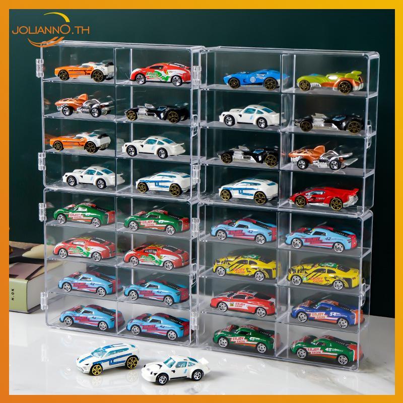 Joliann0 1:64 Scaleของเล่นรถกล่อง,8-Slot Clearกันฝุ่นคอนเทนเนอร์Th