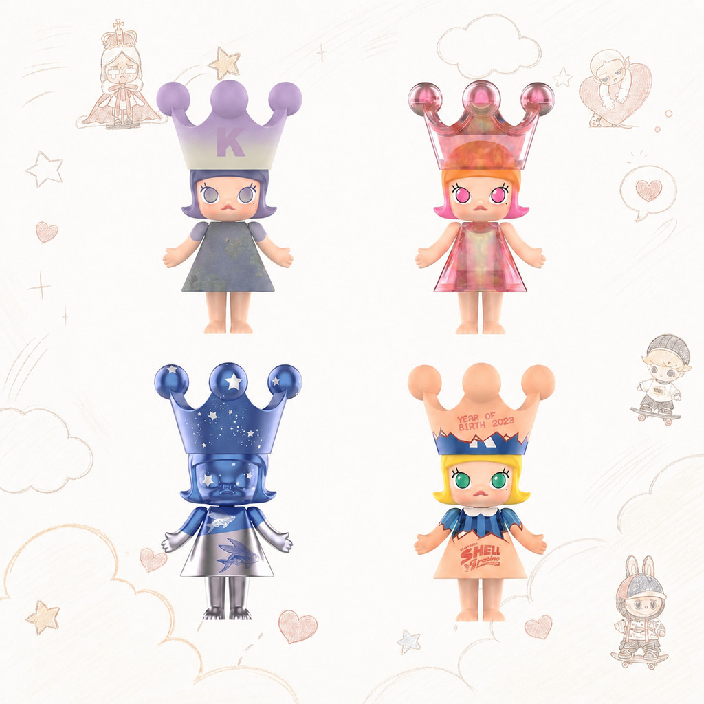 [ลับ] POPMART MEGA ROYAL MOLLY 100% Anniversary Series 1 Mystery Box ตกแต่งการเล่นอินเทรนด์ของแท้