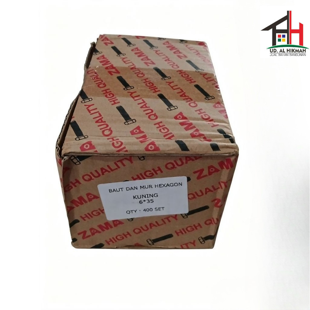 (400 ชุด) สีเหลือง HEX BOLT NUT M6 X 35 M6X35 KEY 10 MM