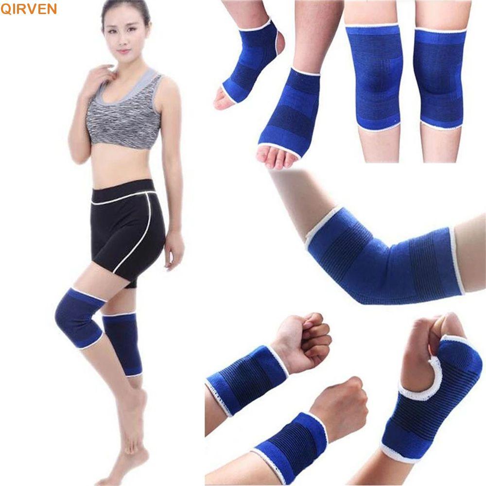 QIRVEN สนับเข่า Compression Professional Blue Running Elastic Sports Protect Elbow Support