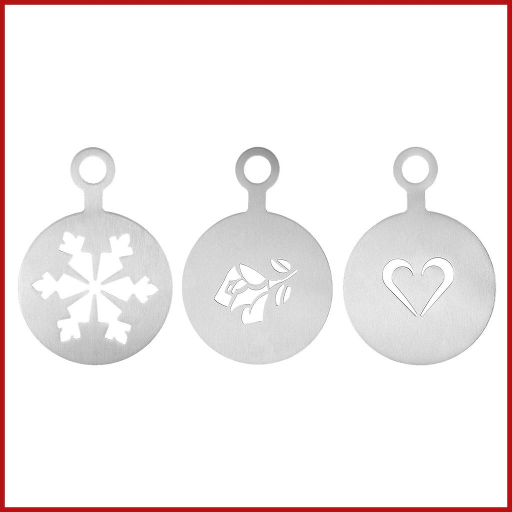 Latte Art Stencils Latte Art Molds Snowflake Rose Heart รูปแบบ Coffee Art เครื่องมือนํากลับมาใช้ใหม่