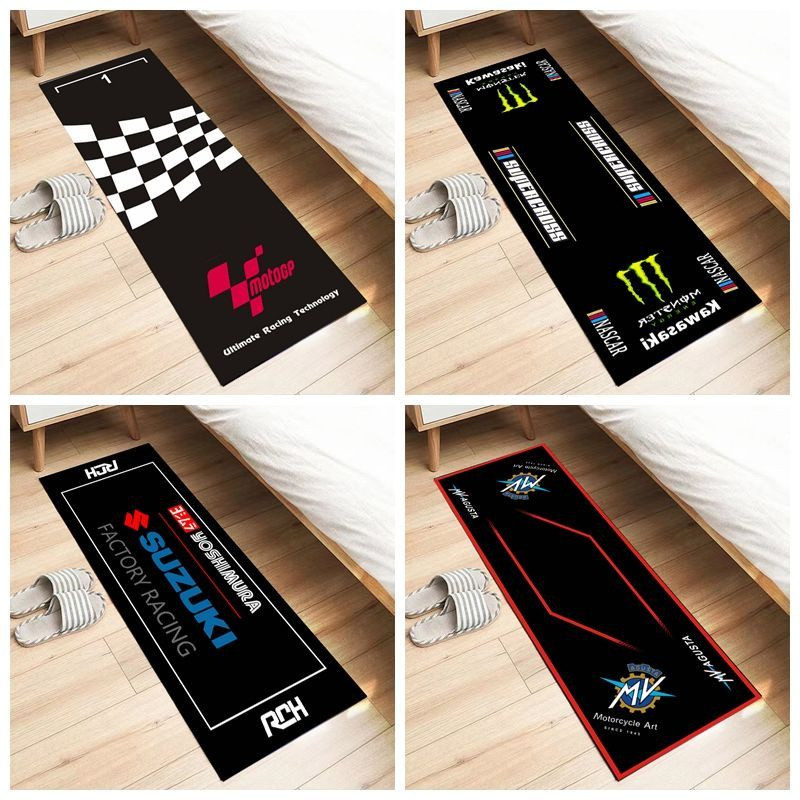 รถจักรยานยนต์พรม Rac Moto พรมสําหรับ Honda Kawasaki Yamaha BMW KTM Ducati OhlFloft Anti slip รถจักรย