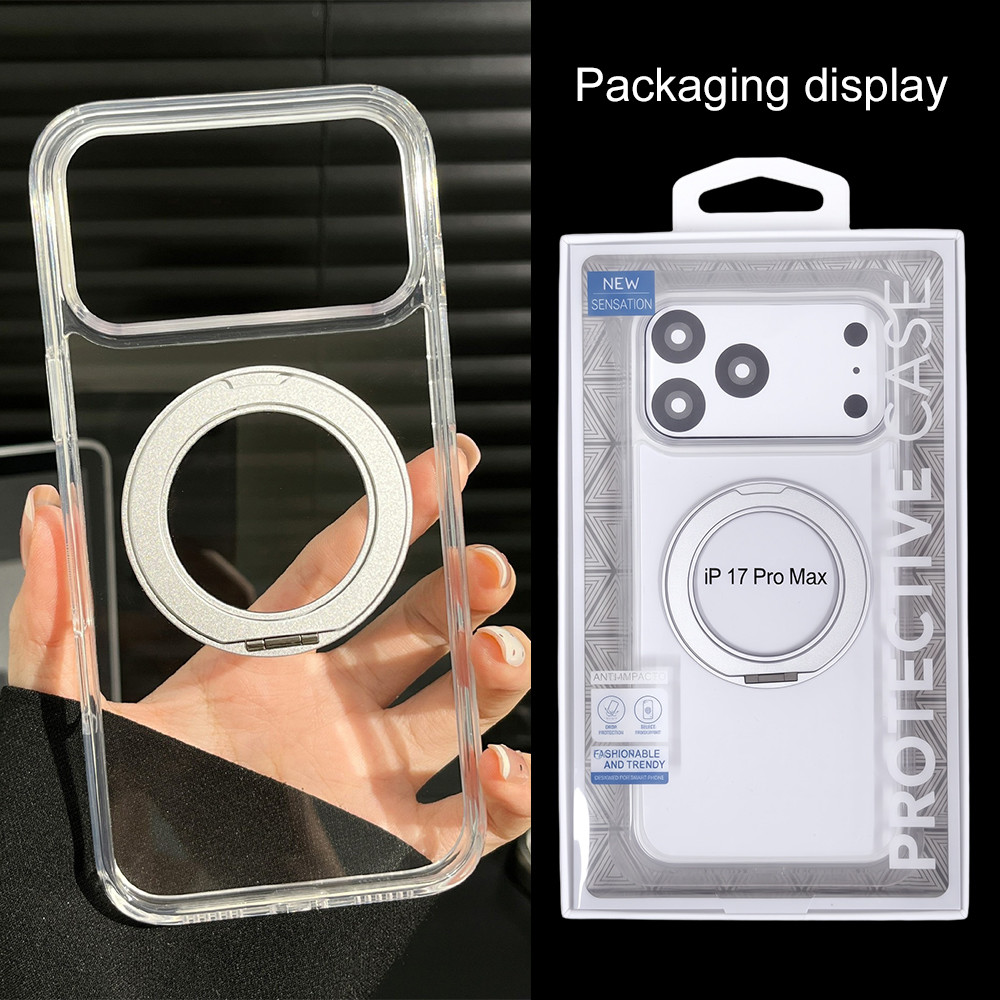 เคส 18 Pro Max ขายึดแม่เหล็กหมุนได้ 360° เคสแม่เหล็ก เคส Magsafe เคสใส iP For เคส iP 17 Pro Max 18 1