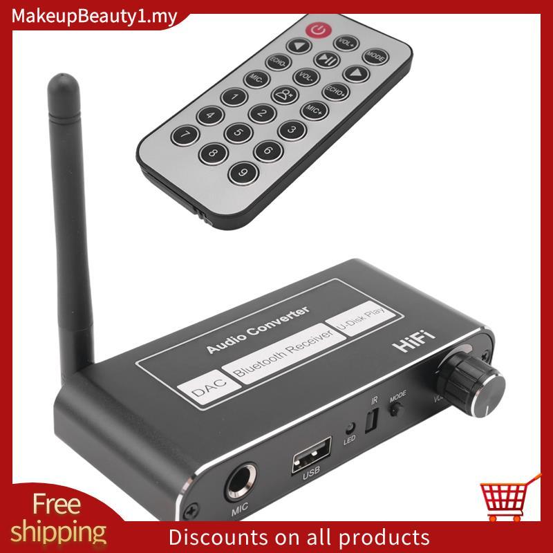 Wireless HIFI Converter บลูทูธ 5.2 ตัวรับสัญญาณเสียง Coaxial ถึง R/L 3.5 มม.อะแดปเตอร์ Aux พร้อม U D