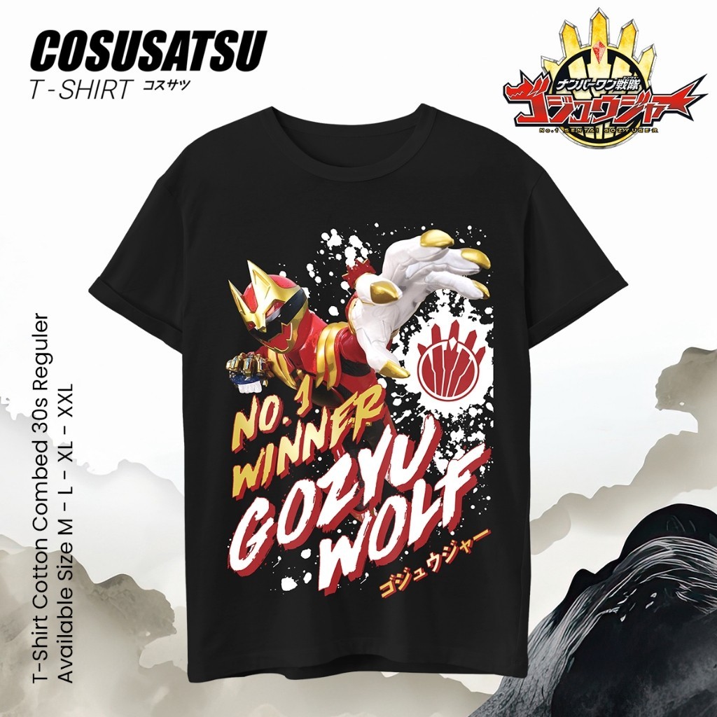 🍰Fashion Style เบอร์ 1 เสื้อยืด Sentai Gozyuger Gozyu Wolf T-Shirt Baju