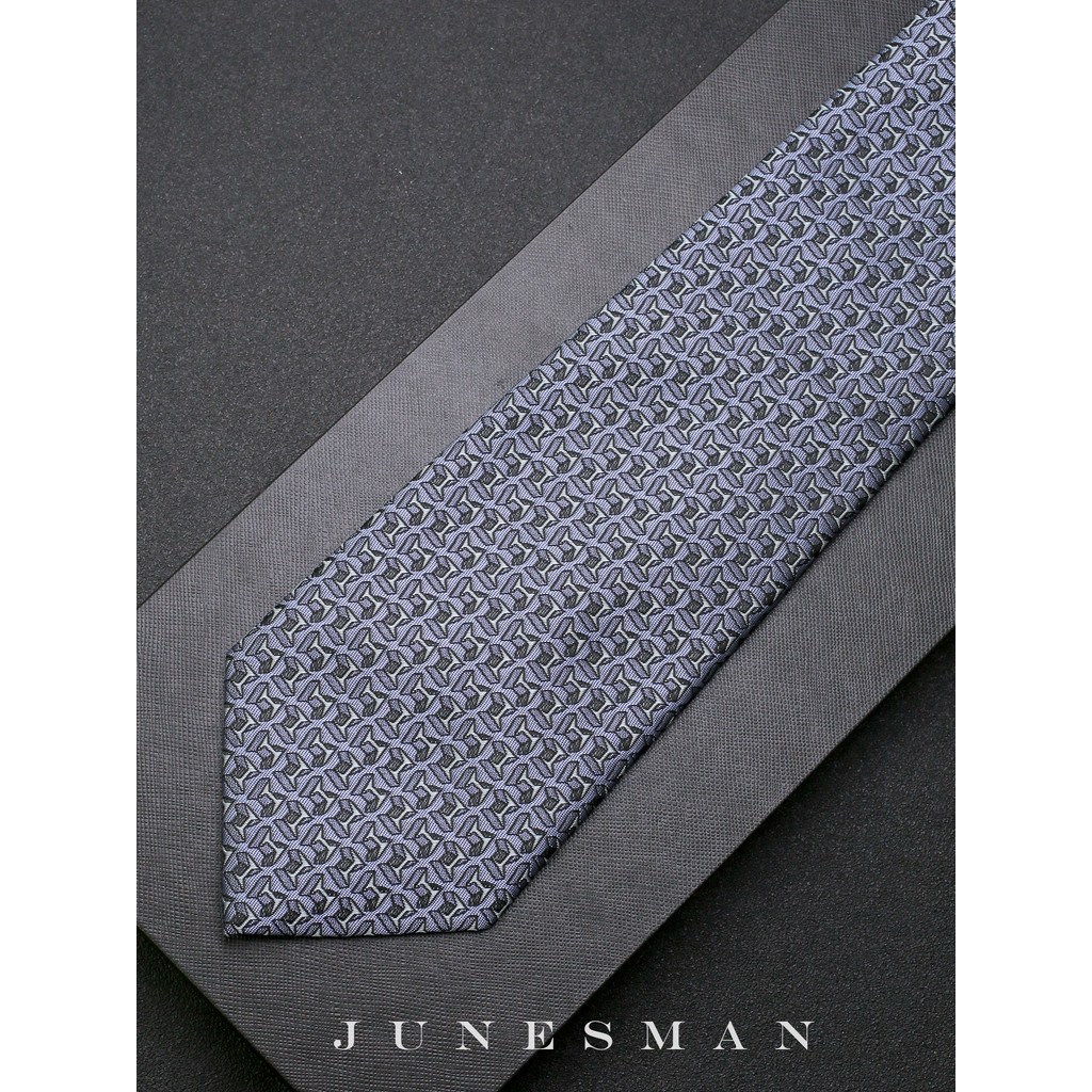 แฮนด์ฟรี!June Man Business Hand-Made สวมใส่อย่างเป็นทางการเลียนแบบผ้าไหม Tie Men Hermes 8 Haze H Blu