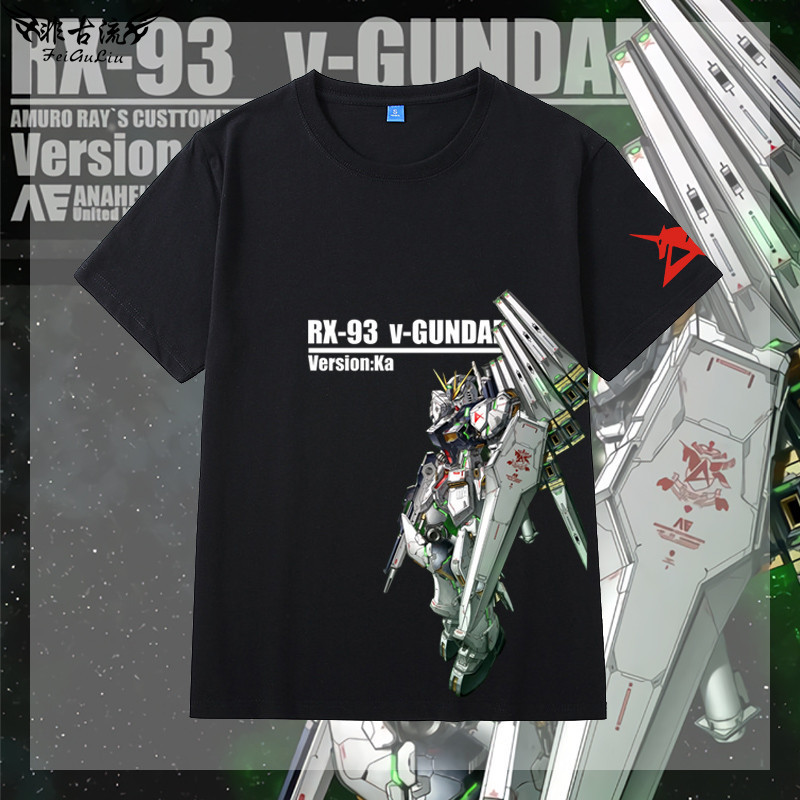 RX-93 Manatee Mobile Suit Counterattack Char เสื้อยืดแขนสั้นผู้ชายผ้าฝ้ายแท้ Armlo V ครึ่งแขน cos เส