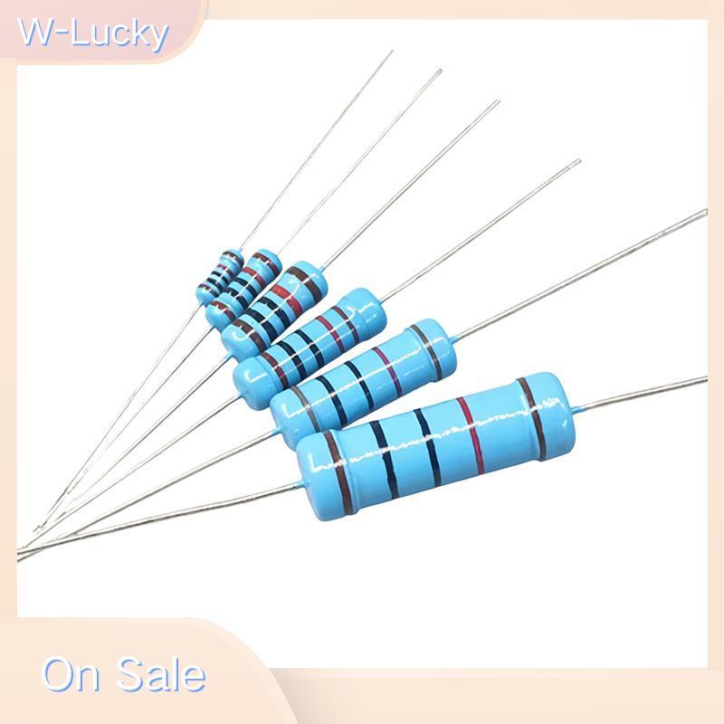 W-Lucky ตัวต้านทานฟิล์มโลหะ 2W 1% ความเสถียรสูง 20 ชิ้นชุด 1R-10M สําหรับอุปกรณ์อิเล็กทรอนิกส์แบบพกพ