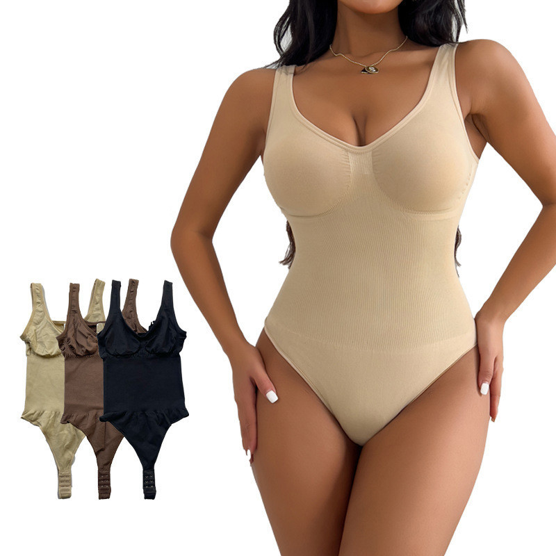 ขายร้อนยุโรปอเมริกันขนาดใหญ่เอวแคบชิ้นเดียว Body-Shaping Abdomen-Narrowing V คอ