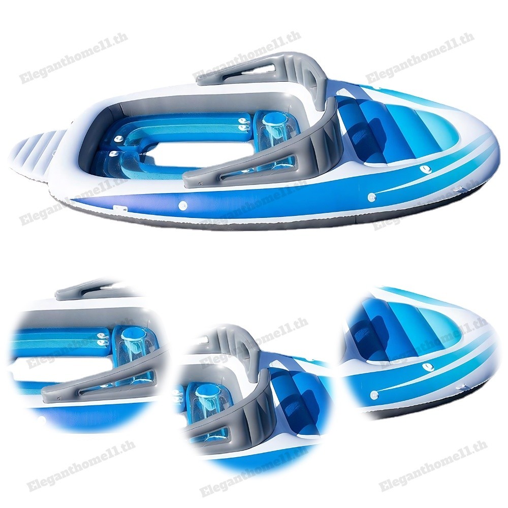 เรือยอชท์ลอยน้ํา PVC 6-Person สําหรับ Camping Lakes & Rivers