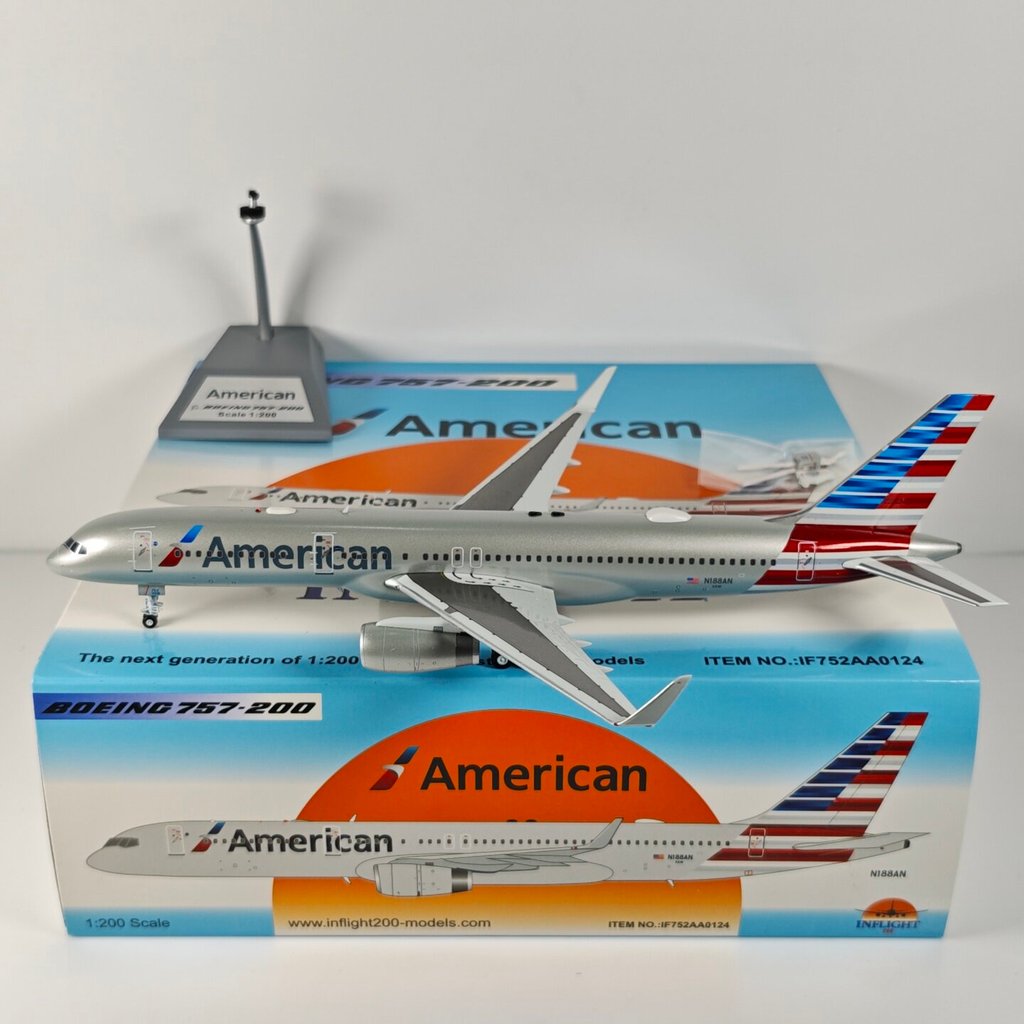 Inflight IF752AA0124 1: 200 American Airlines B757-200 N188AN รุ่นโลหะผสม