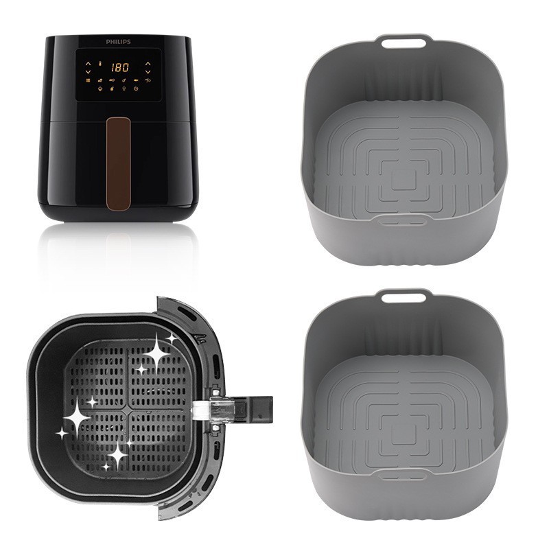 23 ซม.ถาดอบ Philips HD9252 HD9200 HD9255 Square Air Fryer ถาดอบซิลิโคน LPUC