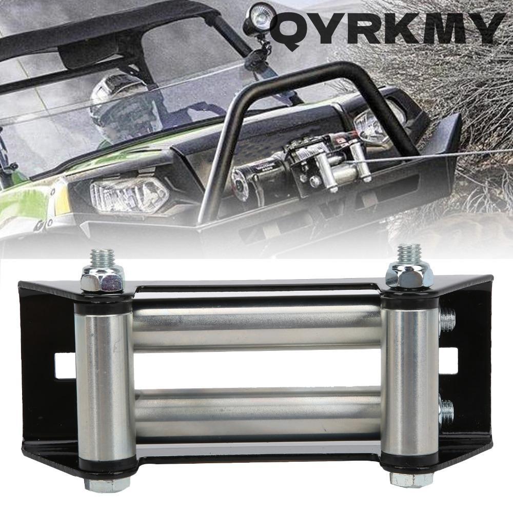 QYRKMY Winch Roller Fairlead, เหล็กสังกะสีชุบ Bolt รูปแบบ Universal Winch Fairlead, Universal 152 มม