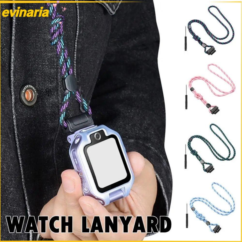 EVINARIA โทรศัพท์นาฬิกา Lanyard,ทนทานสวมใส่นาฬิกาเด็ก,ปรับความยาว Universal เด็ก Smartwatch สายรัดสํ