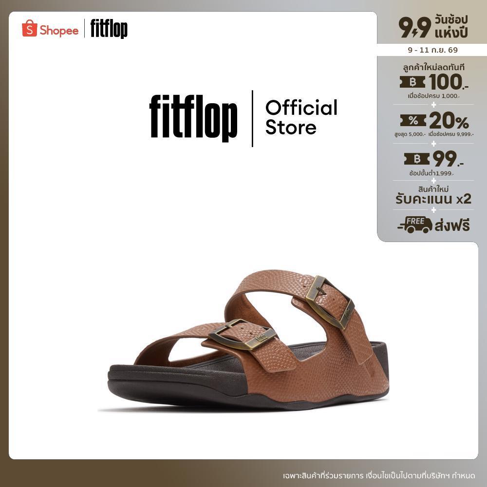 FITFLOP GOGH MOC BUCKLE EMBOSSED-LEATH รองเท้าแตะผู้ชาย รุ่น A3X-C15 สี BROWN