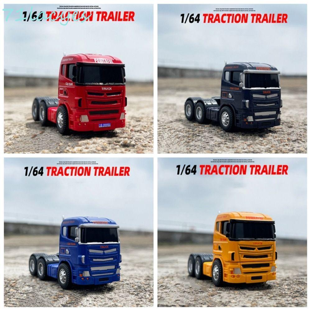LACYES Truck Cab Model, Pull-Back Diecasts Alloy Truck Flat Trailer, Container Truck Educational Ret