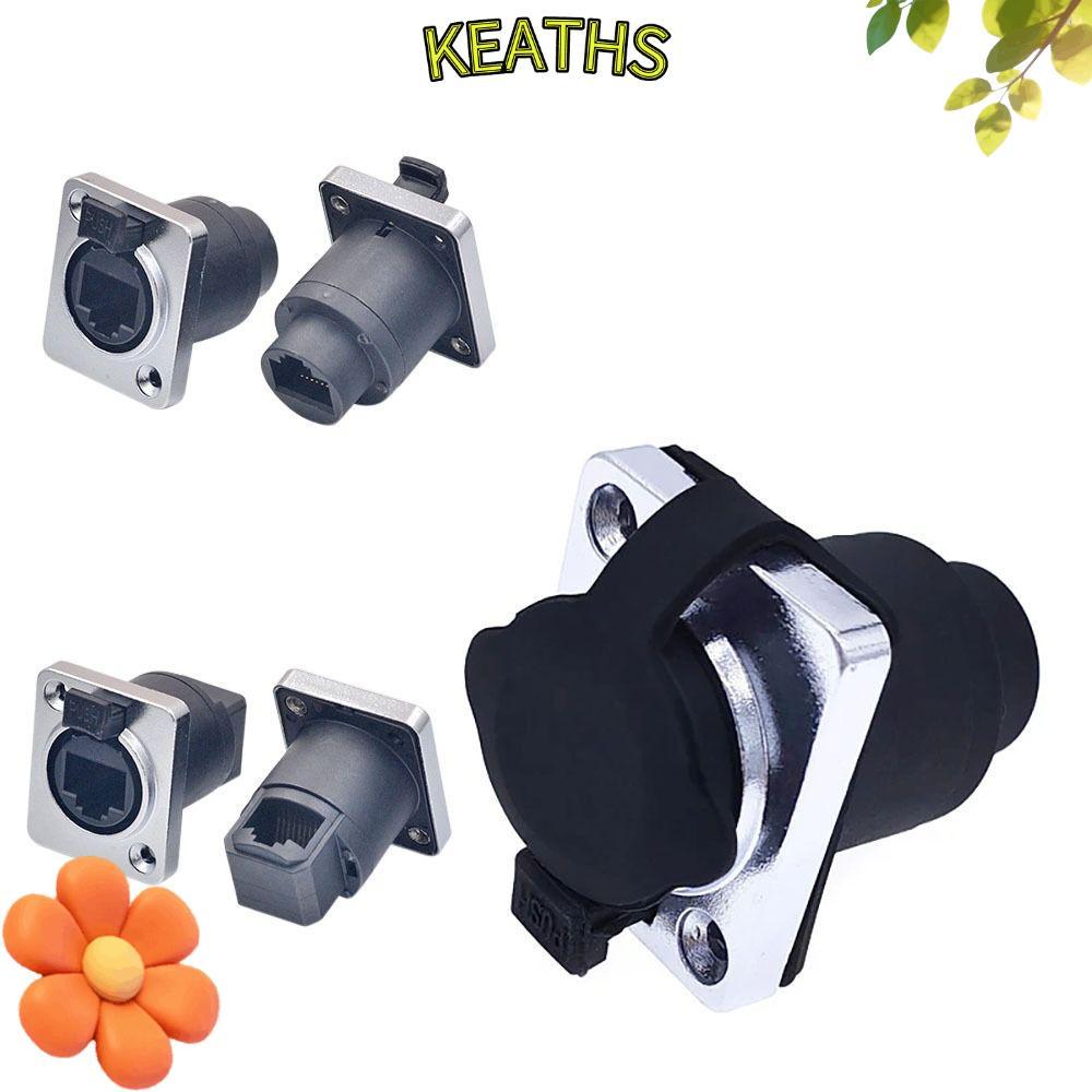 KEATHS RJ45 Ethernet Connector,สายกันน้ําRJ45 Connector,พร้อมฝาครอบยางIP65 ปลั๊กคริสตัลRJ45 คุณภาพสู