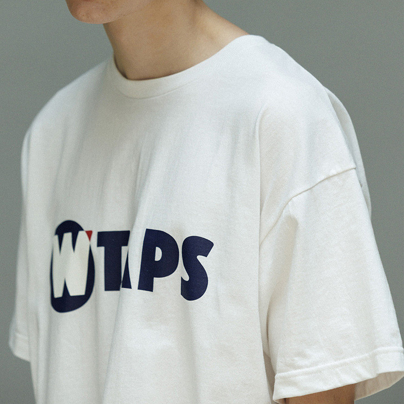 OTBN WAP * ผ้าฝ้ายรอบคอหลวมเสื้อสวมหัวแขนสั้นเสื้อยืดผู้ชายสบายๆพิมพ์ตัวอักษรคู่ครึ่งแขน