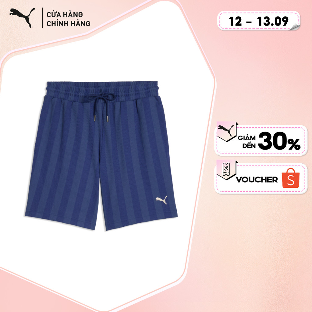 PUMA กางเกงขาสั้นแฟชั่นบุรุษ Basics Sportstyle Core CLASS 8 กางเกงขาสั้น Blue Jewel Blue