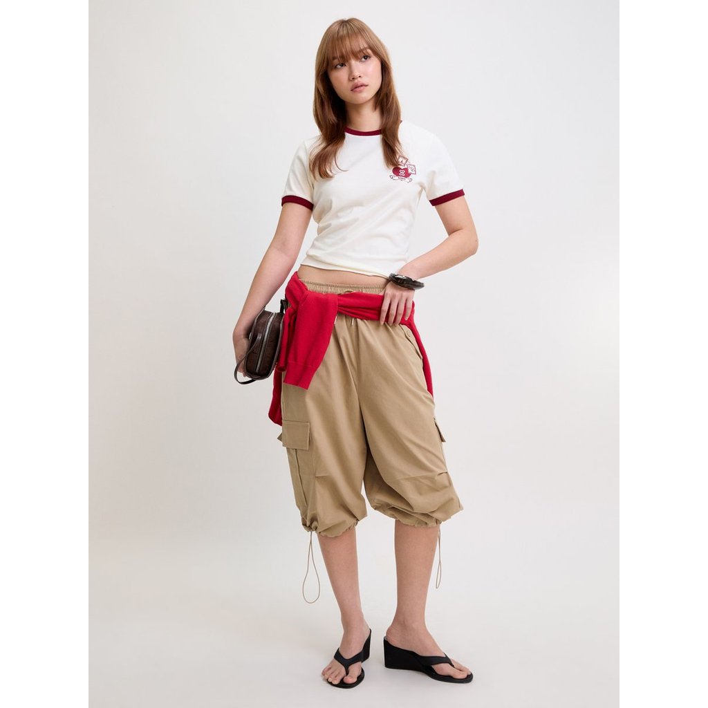 [Pomelo] เสื้อยืดคอกลมพิมพ์ลาย / Graphic Ringer Tee — صورة 4