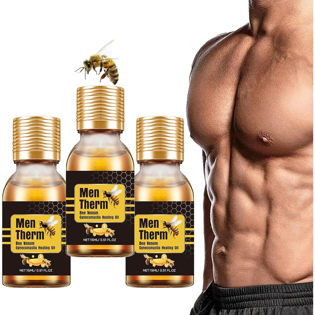 Men Bee Venom, Bee Venom Gynecomastia Heating Oil, Men Bee Venom Oil (3Pcs)