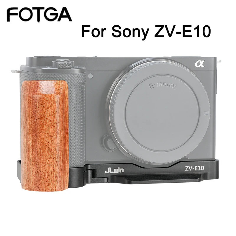 FOTGA ZVE10 L แผ่นสําหรับ Sony ZV-E10 กล้อง DSLR ไม้ด้านข้าง Handle Hand Grip Quick Release แผ่น Rig