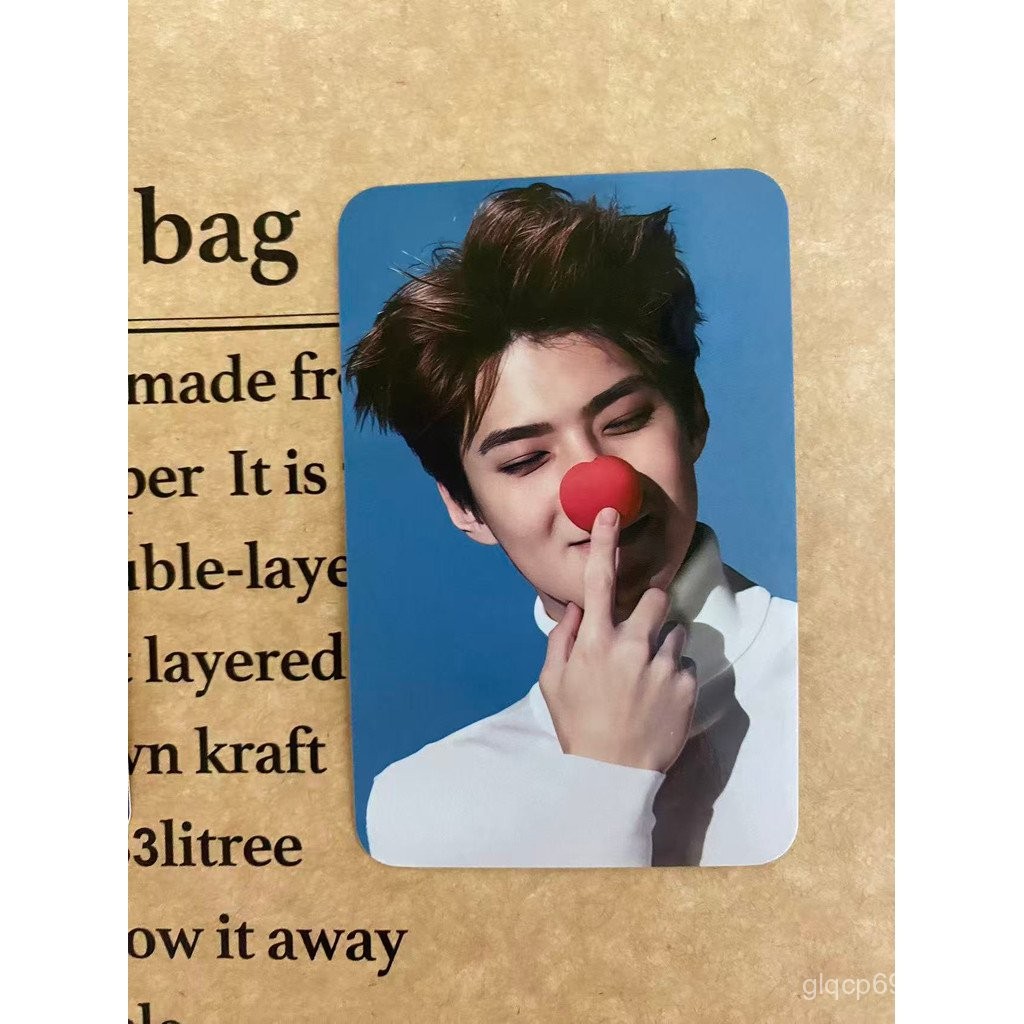 Red Nose++ Wu Sehun+Photocard+EXO 10th Anniversary Iron Box Card+Photocard Set