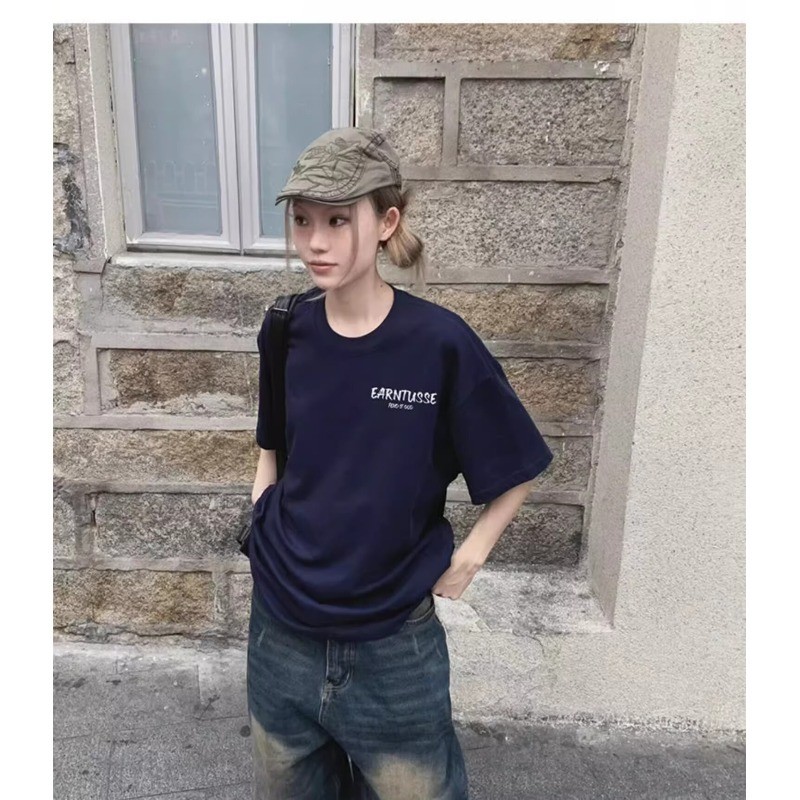 COD 2025 Heavyweight Short Sleeve T-Shirt for Men and Women Couples Summer American Simple Style Let