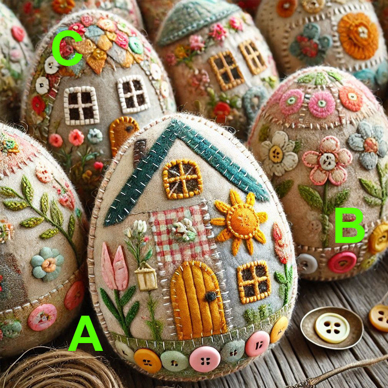Patchwork Felt Straw House DIY Kit Patchwork Felt Egg House DIY Kit