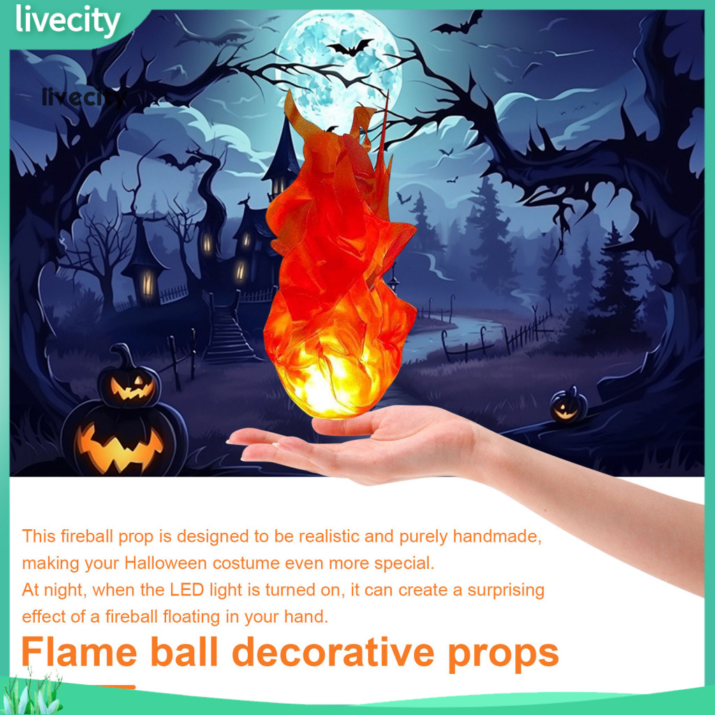 ความเป็นอยู่|  Fireball Effect รายการแปลกใหม่ลอย Fireball Prop Spooky ฮาโลวีนลอย Fireball Led Decor 
