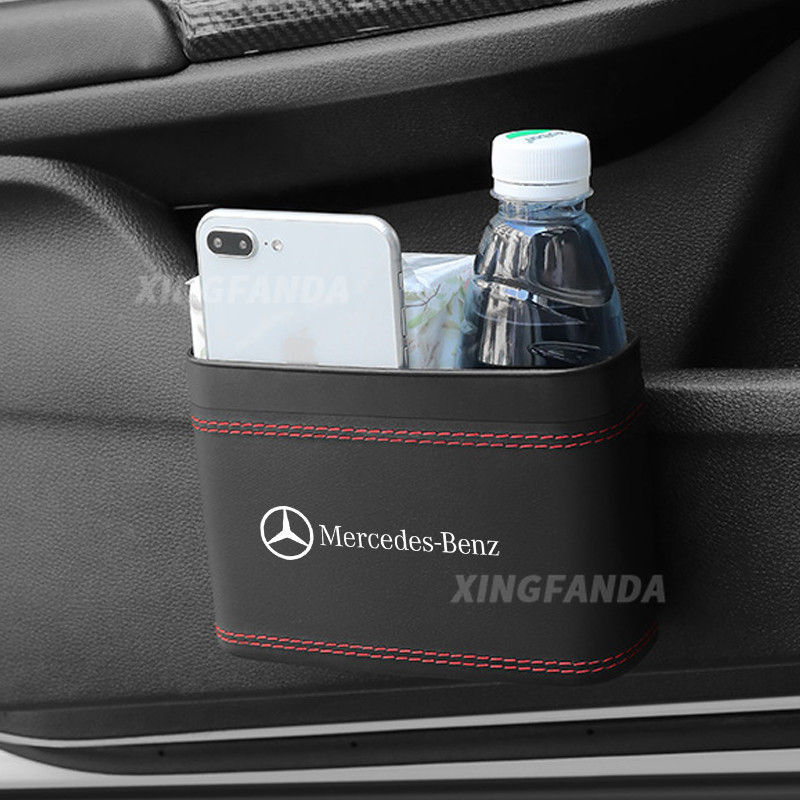 Mercedes Benz ถังขยะรถยนต์พร้อมฝาปิดขนาดเล็ก Leakproof รถ Mini หนังขยะสําหรับ Mercedes Benz C Class W207 W211 W205 W212 W204 W220 W206 W124 W213 W218 W222 อุปกรณ์เสริม - รูปที่ 5