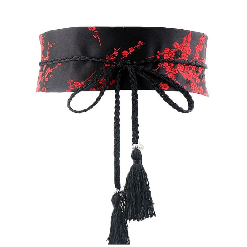 เข็มขัดคาดเอวแบบถักเชือกสำหรับผู้หญิง ออกแบบมาอย่างสวยงามและสวมใส่ง่าย เหมาะสำหรับชุดฮันฟูกับกระโปรง