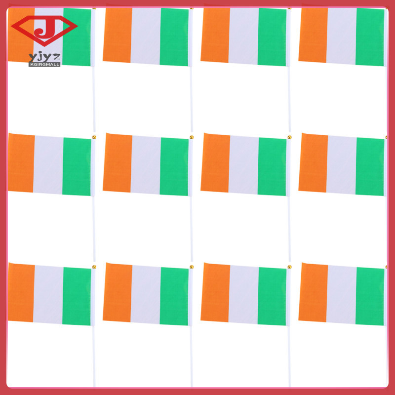 20 ชิ้น National Themed Ireland Fan Flag of Small Hand Held Flags มือถือ Irish yuanjingyouzhang