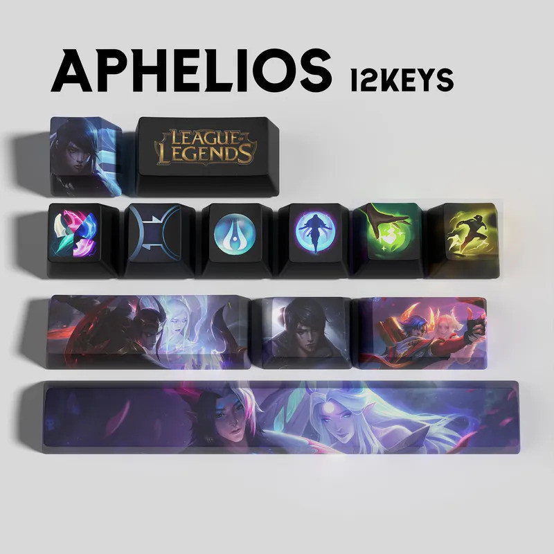 Aphelios keycaps League of Legends keycaps เกม keycaps OEM Profile 12keys PBT dye sub keycaps